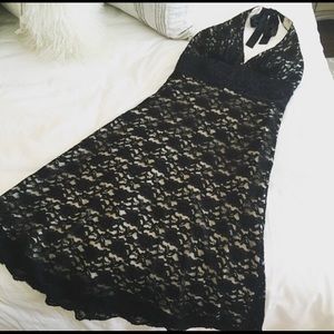 White House Black Market Lace Halter Midi Dress